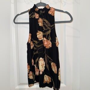 A New Day Black and Pink Floral Top